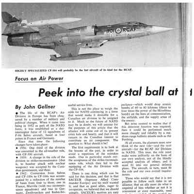 Focus on Air Power - Peek into the crystal ball at the RCAF's future NATO role