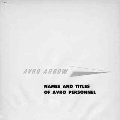 Avro Arrow - Names and Titles of Avro Personnel