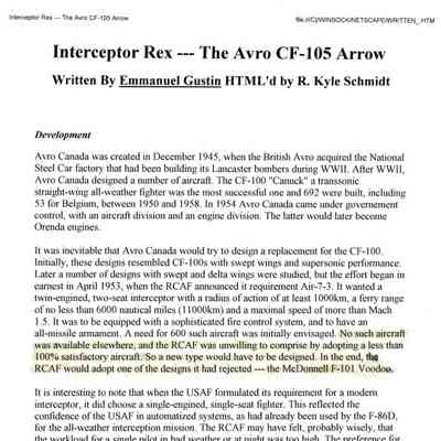 Interceptor Rex - The Avro CF-105 Arrow Rev 0