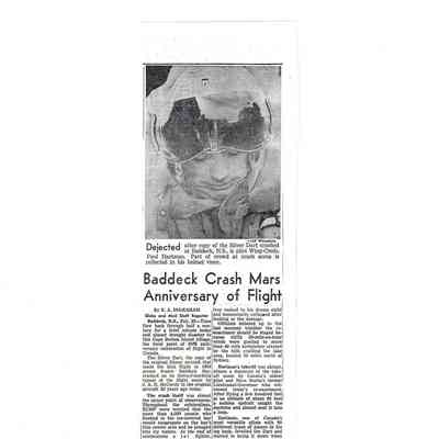 Baddeck crash Mars anniversary opf flight