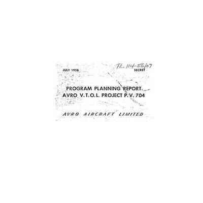 Program planning report Avro V.T.O.L. Project P.V. 704