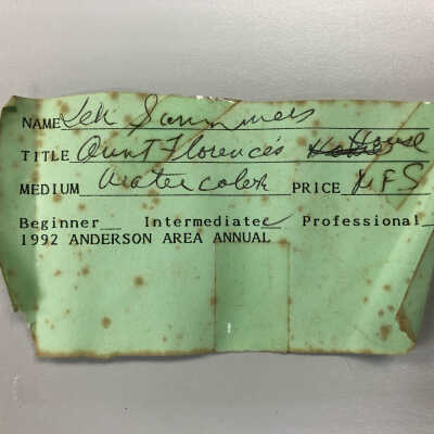 Entry label on backing board