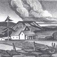 Untitled (Rural House Beside Tilled Field)