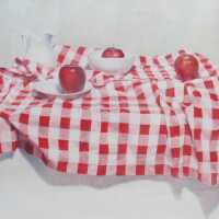 Checked Cloth with Apples
