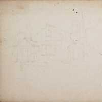 Untitled (Prepatory Sketch of House and Drive with Trees)