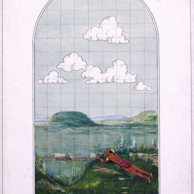 Design for Decorated Tile Panel in Kansas City School Building