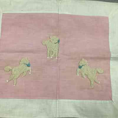 Children's Pink Embroidered Pillow Cover