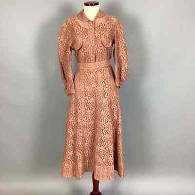 Women's Cinnamon Lace Dress w/ Brown Satin Slip