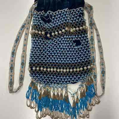 Blue Beaded Purse