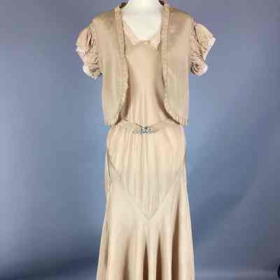 Women’s Tan Silk Faille Wedding Dress