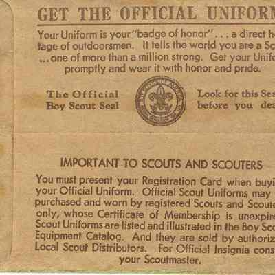 Envelope, Side 2, Boy Scouts of America