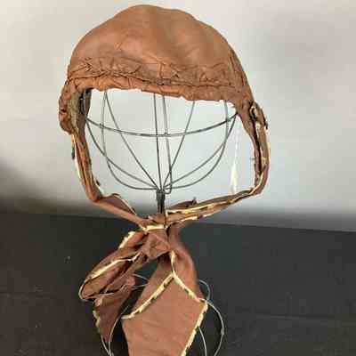 Women's Brown Taffeta Bonnet