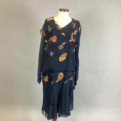 Women's Navy Chiffon Dress