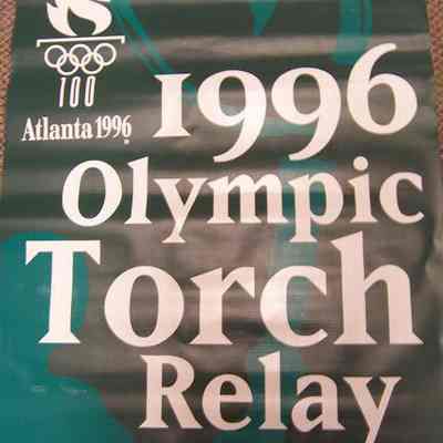 Green & White Olympic Torch Relay Banner