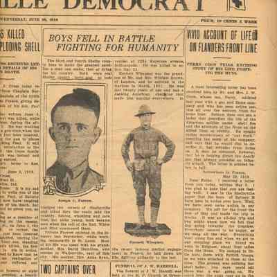 The Shelbyville Rebublican, front page upper right