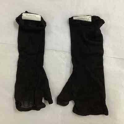Women's Black Silk Mitts