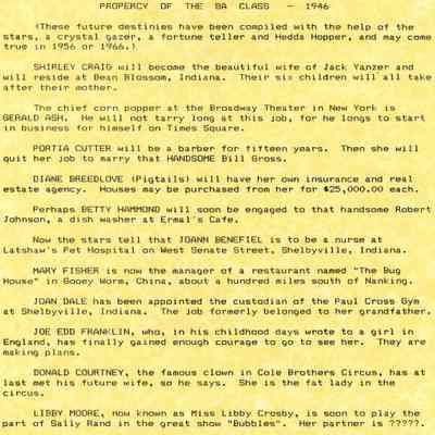 SMS 1946 8A Class Prophecy