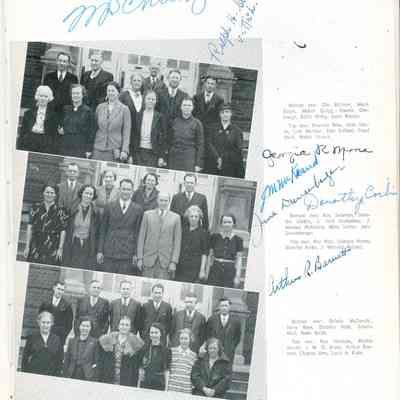 Yearbook, 1938 Squib, inside page, faculty