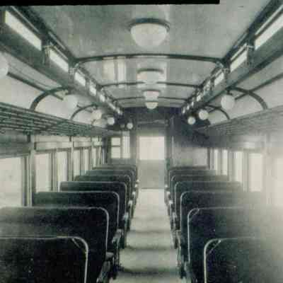 Interior of a 600 series interurban car.
