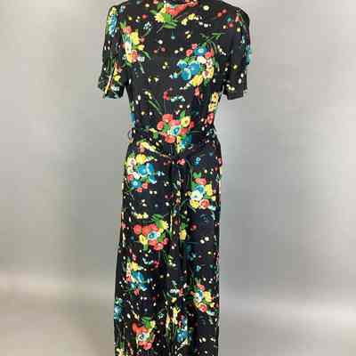 Women’s Navy Floral Housecoat