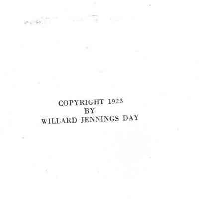 Booklet, Inside Page, Willard Jennings Day