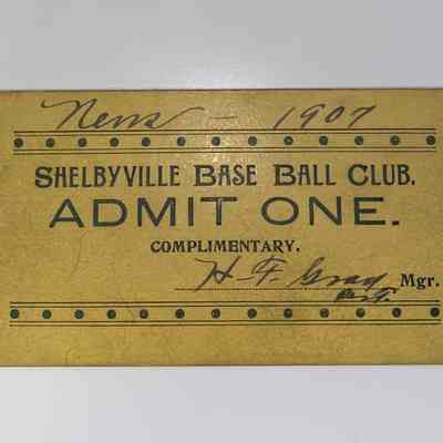 Shelbyville Baseball Club Ticket