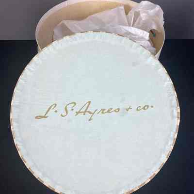 White & Blue L.S. Ayres Hat Box