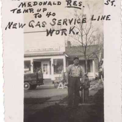 Photograph of work on gas service line