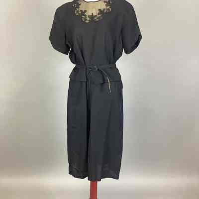 Women's Black Silk Crepe Dress