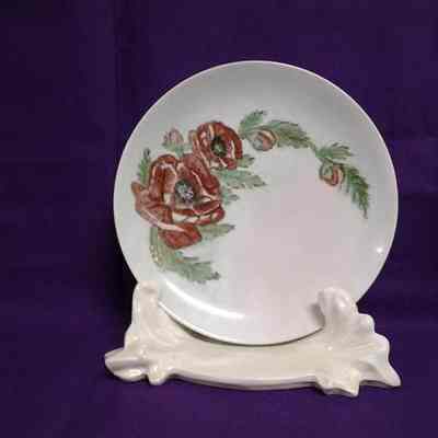 White & Red Floral Decorative China Plate