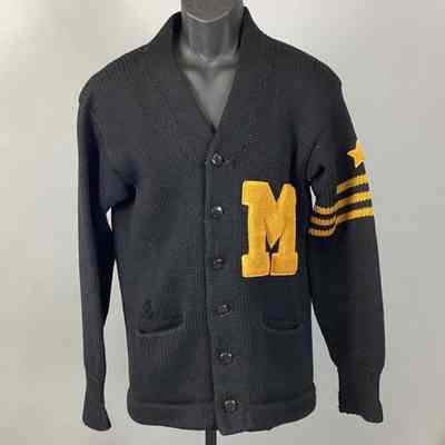 Men's Black Wool Morristown Letter Sweater