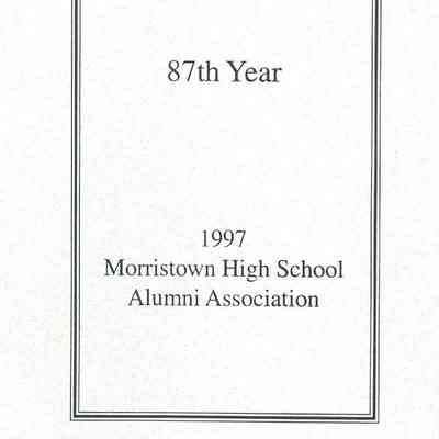 87thYear, 1997 Morristown High School Alumni Association