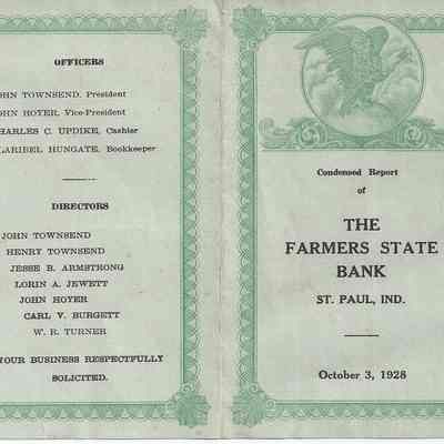 Condensed Report of The Farmers State Bank , St. Paul, Ind., October 3, 1928