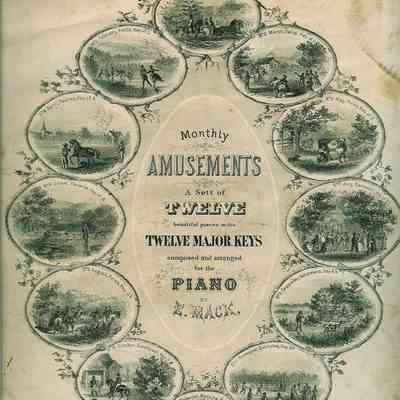 AMUSEMENTS, A SET OF TWELVE, beartiful pieces in the, TWELVE MAJOR KEYS, composed and arranged, for the PIANO
