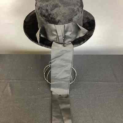 Women's Black Plush Hat w/ Grosgrain Ribbon