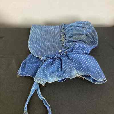 Women's Blue & White Cotton Sunbonnet