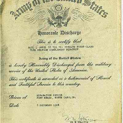 Military Discharge Certificate