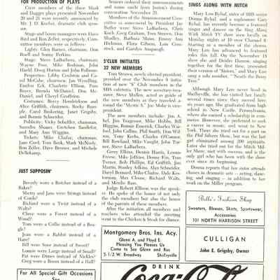 The Courier, Back Page