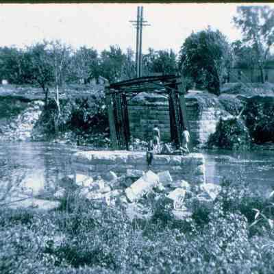 Removing the interurban bridge in 1937