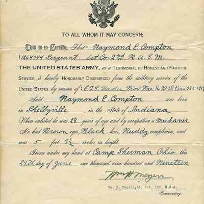 Certificate, Discharge