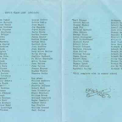 Announcement, Graduation, inside page