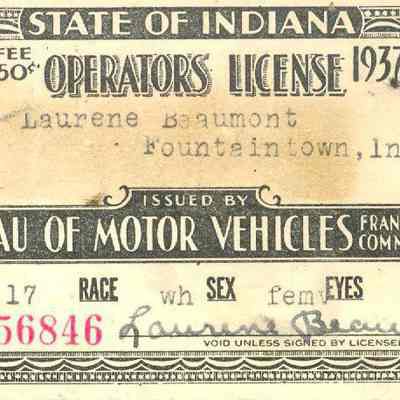 State of Indiana Operator's License