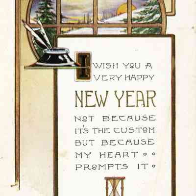 Post Card with New Years Greeting
