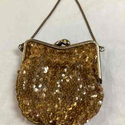 Gold Sequin Mesh Purse