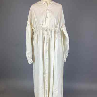 Women’s White Cotton Housecoat