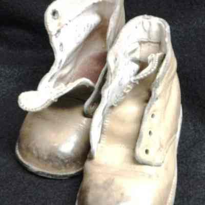 Children's Beige Leather Booties