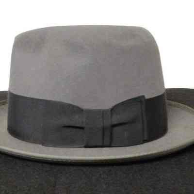 Men's Gray Fedora w/ Black Ribbon Band