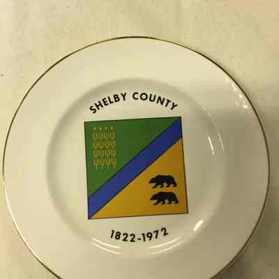 Multicolor Shelby County Sesquicentennial Commemorative Plate