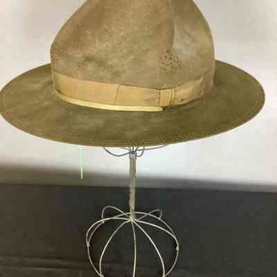 Men's Green Suede Boy Scouts Campaign Hat
