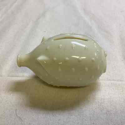 Cream Colored Glass Piggy Bank